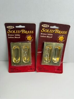 2 TWO PACKS IVES SOLID BRASS PULLS MADE IN USA